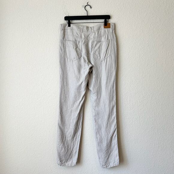 PETER MILLAR Chino Pants Beige Linen Straight Leg Work Trouser Y2K - Picture 3 of 13